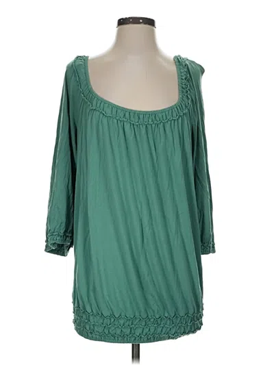 Pre-owned Max Studio 3/4 Sleeve Blouse In Green