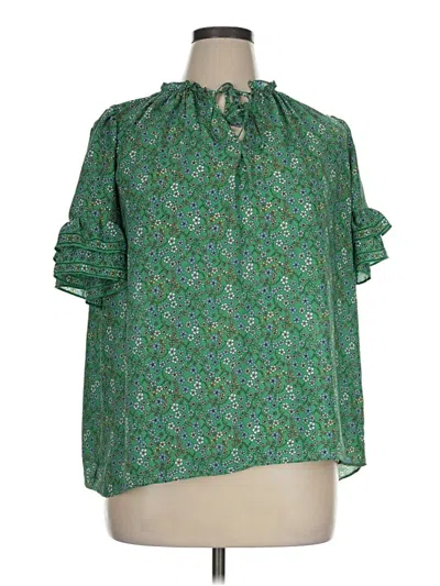 Pre-owned Max Studio 3/4 Sleeve Blouse In Green