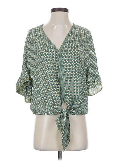 Pre-owned Max Studio 3/4 Sleeve Blouse In Green