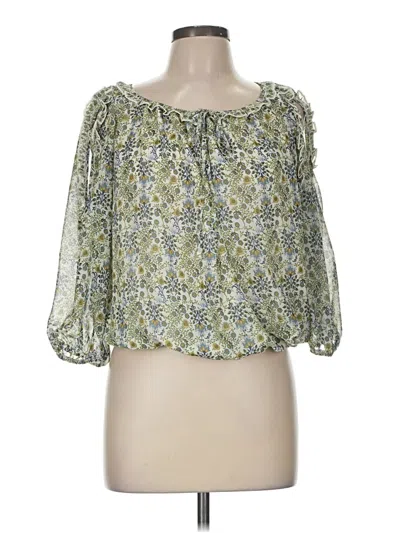 Pre-owned Max Studio 3/4 Sleeve Blouse In Green