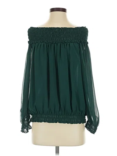 Pre-owned Max Studio 3/4 Sleeve Blouse In Green