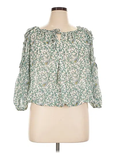 Pre-owned Max Studio 3/4 Sleeve Blouse In Green