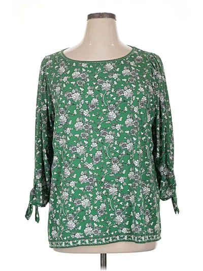 Pre-owned Max Studio 3/4 Sleeve Blouse In Green
