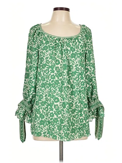 Pre-owned Max Studio 3/4 Sleeve Blouse In Green