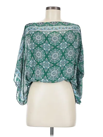 Pre-owned Max Studio 3/4 Sleeve Blouse In Green