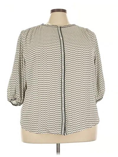 Pre-owned Max Studio 3/4 Sleeve Blouse In Ivory