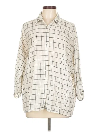 Pre-owned Max Studio 3/4 Sleeve Blouse In Ivory
