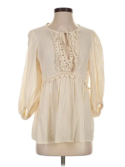 Pre-owned Max Studio 3/4 Sleeve Blouse In Ivory
