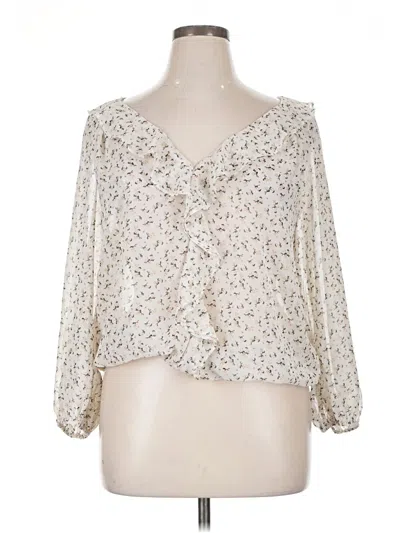 Pre-owned Max Studio 3/4 Sleeve Blouse In Ivory