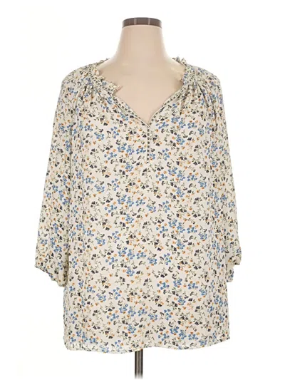 Pre-owned Max Studio 3/4 Sleeve Blouse In Ivory