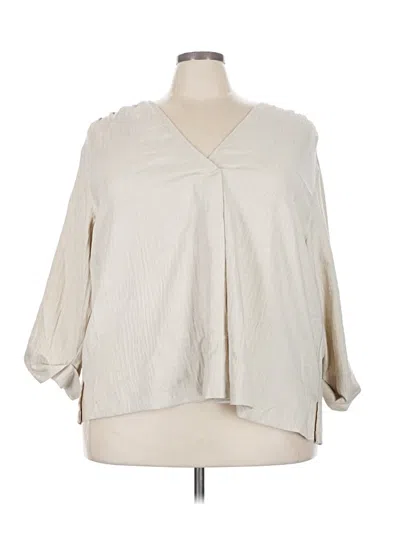 Pre-owned Max Studio 3/4 Sleeve Blouse In Ivory