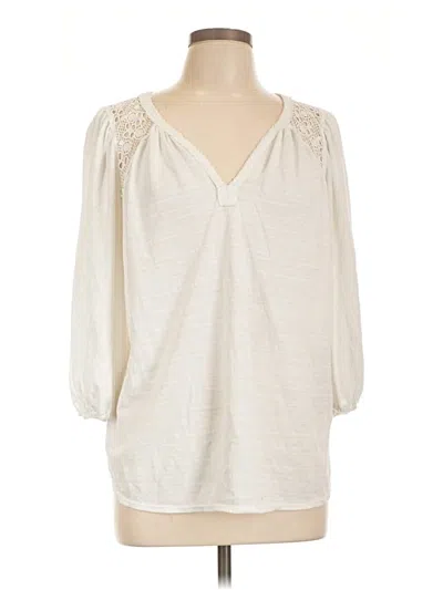 Pre-owned Max Studio 3/4 Sleeve Blouse In Ivory