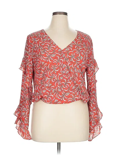 Pre-owned Max Studio 3/4 Sleeve Blouse In Orange