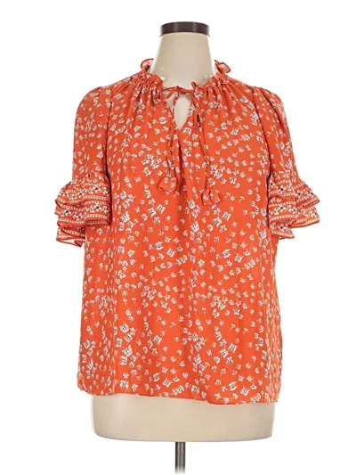 Pre-owned Max Studio 3/4 Sleeve Blouse In Orange