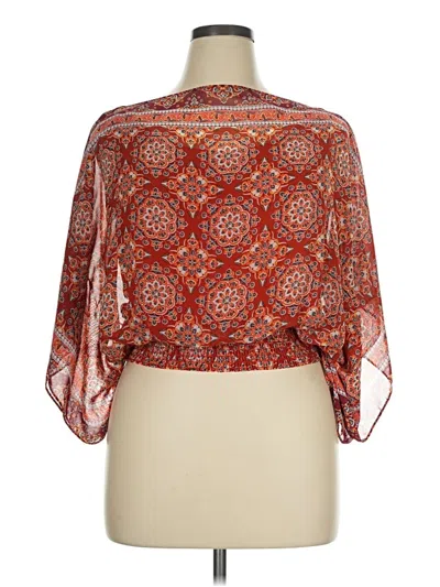 Pre-owned Max Studio 3/4 Sleeve Blouse In Orange