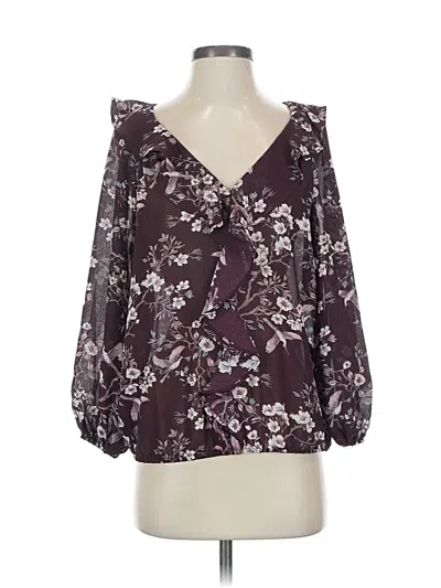 Max Studio 3/4 Sleeve Blouse In Purple