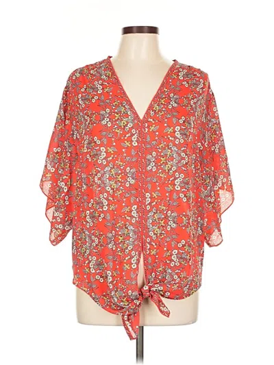 Pre-owned Max Studio 3/4 Sleeve Blouse In Red