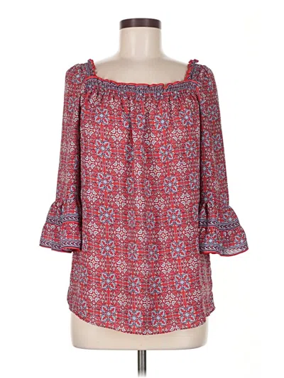 Pre-owned Max Studio 3/4 Sleeve Blouse In Red