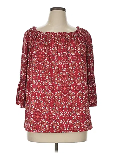 Pre-owned Max Studio 3/4 Sleeve Blouse In Red