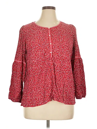 Pre-owned Max Studio 3/4 Sleeve Blouse In Red