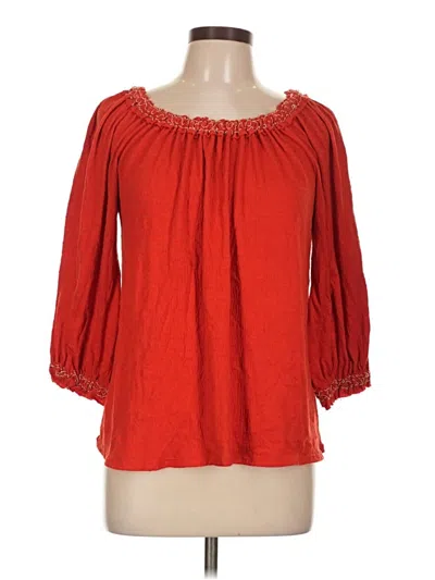 Pre-owned Max Studio 3/4 Sleeve Blouse In Red