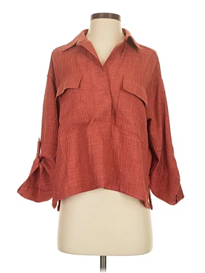Pre-owned Max Studio 3/4 Sleeve Blouse In Red