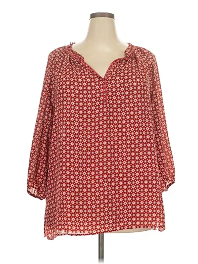 Pre-owned Max Studio 3/4 Sleeve Blouse In Red
