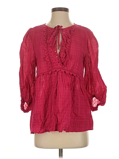 Max Studio 3/4 Sleeve Blouse In Red