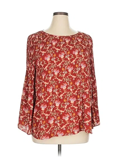 Pre-owned Max Studio 3/4 Sleeve Blouse In Red