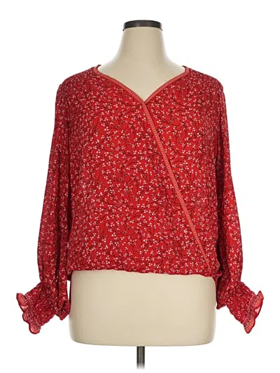Pre-owned Max Studio 3/4 Sleeve Blouse In Red