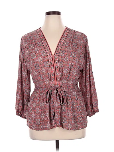 Pre-owned Max Studio 3/4 Sleeve Blouse In Red