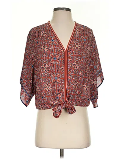 Pre-owned Max Studio 3/4 Sleeve Blouse In Red