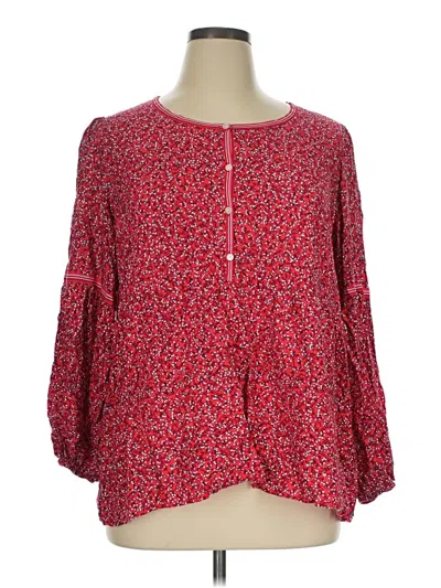 Pre-owned Max Studio 3/4 Sleeve Blouse In Red