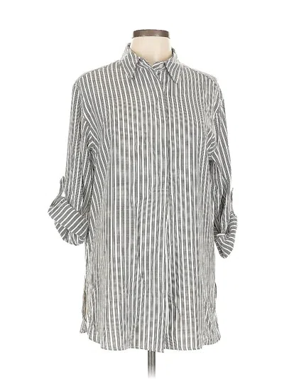 Pre-owned Max Studio 3/4 Sleeve Blouse In Silver