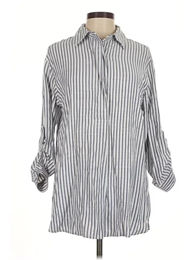 Pre-owned Max Studio 3/4 Sleeve Blouse In Silver