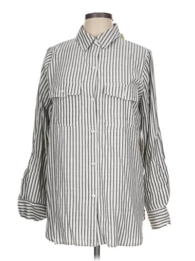 Pre-owned Max Studio 3/4 Sleeve Blouse In Silver