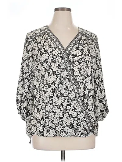 Pre-owned Max Studio 3/4 Sleeve Blouse In Silver