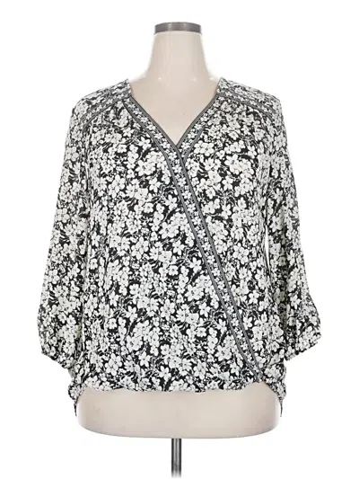 Pre-owned Max Studio 3/4 Sleeve Blouse In Silver