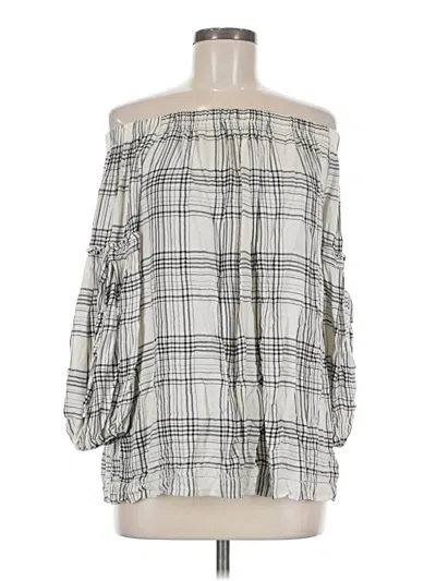 Pre-owned Max Studio 3/4 Sleeve Blouse In Silver