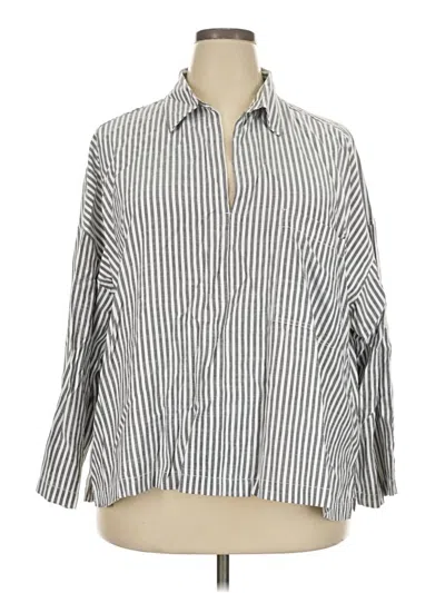 Pre-owned Max Studio 3/4 Sleeve Blouse In Silver