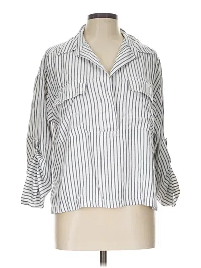 Pre-owned Max Studio 3/4 Sleeve Blouse In Silver