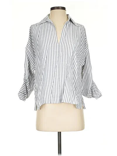 Pre-owned Max Studio 3/4 Sleeve Blouse In Silver