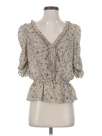 Pre-owned Max Studio 3/4 Sleeve Blouse In Tan