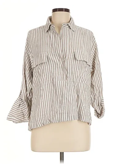 Pre-owned Max Studio 3/4 Sleeve Blouse In Tan