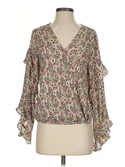 Pre-owned Max Studio 3/4 Sleeve Blouse In Tan