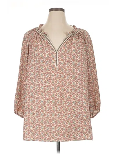 Pre-owned Max Studio 3/4 Sleeve Blouse In Tan
