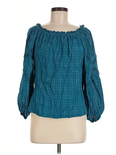 Pre-owned Max Studio 3/4 Sleeve Blouse In Teal
