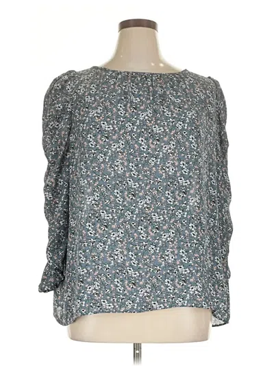 Pre-owned Max Studio 3/4 Sleeve Blouse In Teal