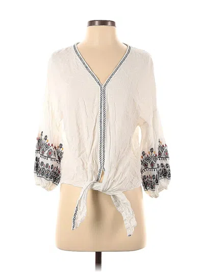Pre-owned Max Studio 3/4 Sleeve Blouse In White