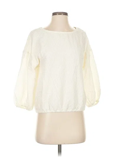 Pre-owned Max Studio 3/4 Sleeve Blouse In White